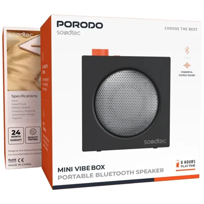 اسپیکر بلوتوثی پورودو Porodo مدل PDWBT58BK توان 5 وات