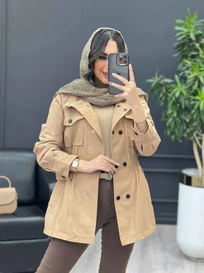 بارانی ده دکمه کمر کش
