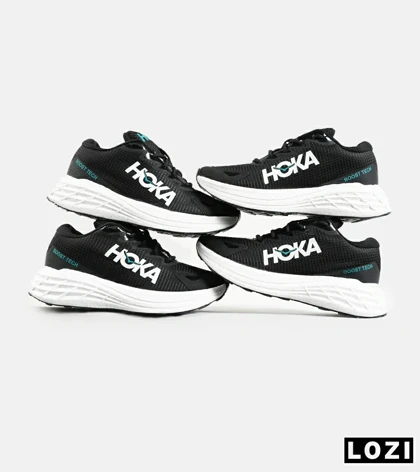 کفش کتانی مشکی سفید آبی HOKA
