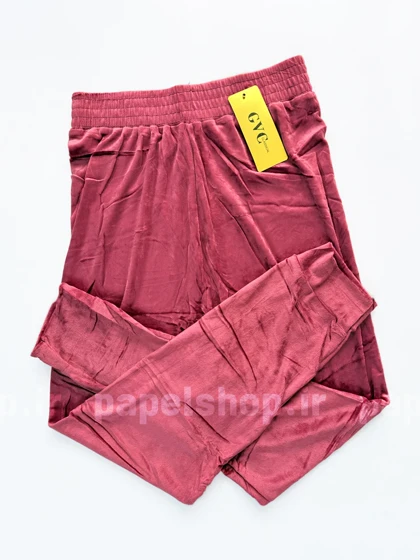 شلوار مخمل ساده کمرکش