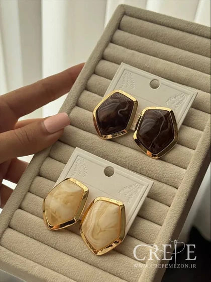 گوشواره چندضلعی رزینی