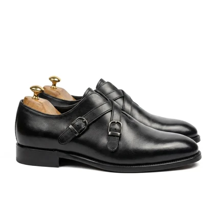 کفش دبل کراس مانک استرپ تمام چرم طبیعی دسترنگ برند MT Shoes