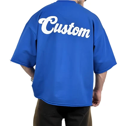 تیشرت مردانه آبی پنبه سه نخ طرح ساده فونت