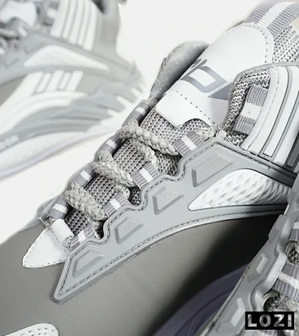 کفش کتانی ساق‌دار طوسی سفید Reebok Shaq Attaq