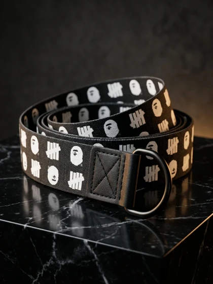 کمربند کنفی مشکی بگی «طرح آیکونیک BAPE x Undefeated»