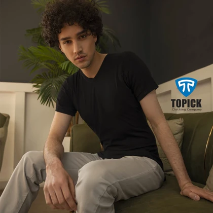 تیشرت ضدتعریق مردانه یقه هفت بسته مشکی