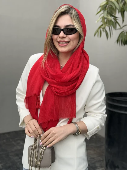 شال نخی پلیسه بامبو کد 766