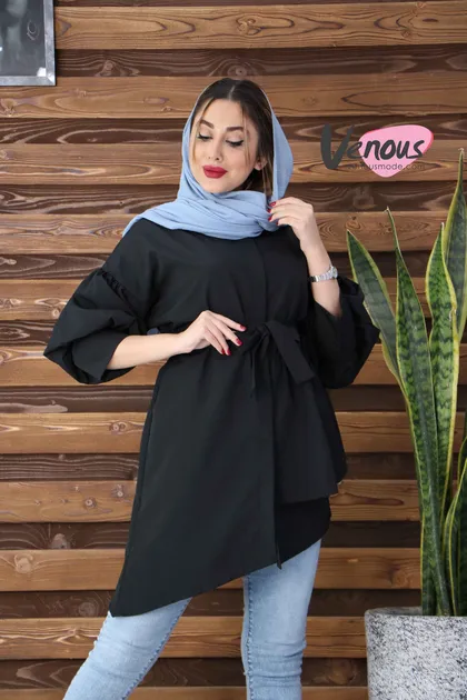 مانتو یک طرف چین‌دار