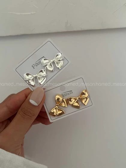 گوشواره پاپیونی طرحدار