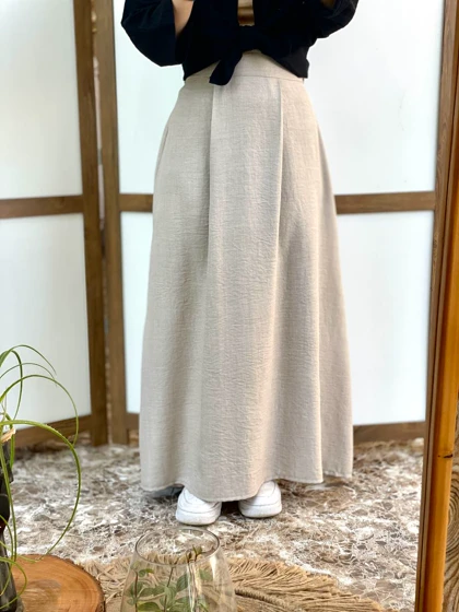 دامن لینن پیله دار