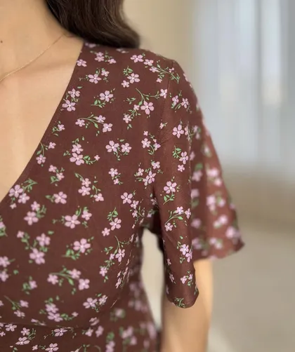 پیراهن دشت شقایق قهوه ای🎻🌸