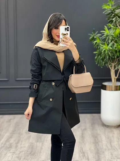 بارانی چهاردکمه یقه دوبل