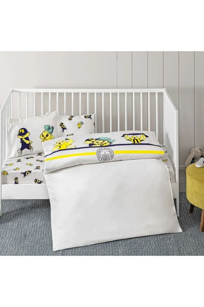 سرویس روتختی Taç مدل Fenerbahçe Strip Baby پنبه‌ای - چندرنگ
