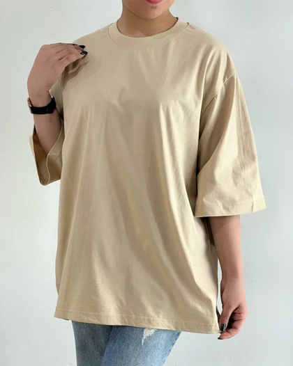 تیشرت باکسی ساده کد 4858