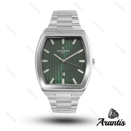 ساعت رومانسون مردانه مکس مردانه سیلور سبز m-10061