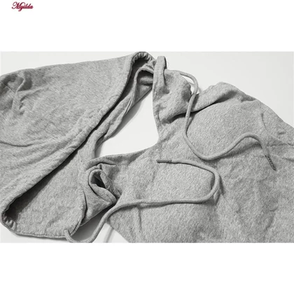 کراپ تاپ کلاه دار زنانه رنگ طوسی ماییلدا مدل 5260-259