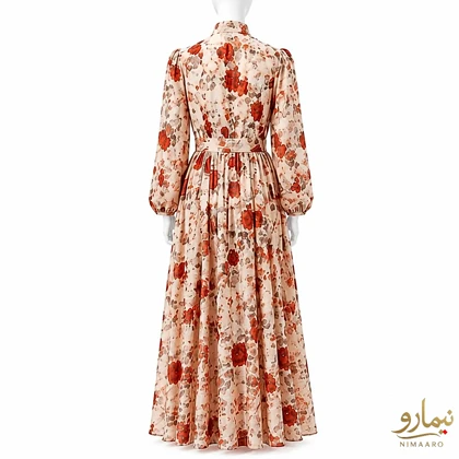 پیراهن ماکسی آبرنگی نارنجی