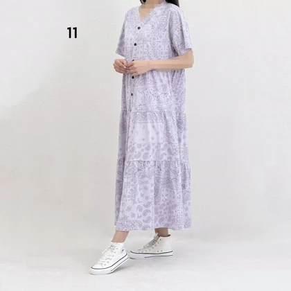 پیراهن زنانه بلندجلو دکمه