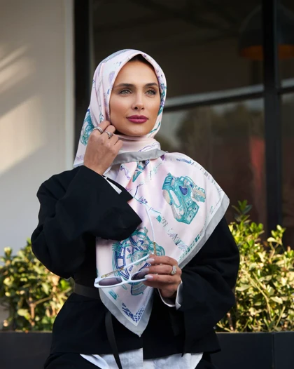 روسری ابریشم دور دست دوز (قواره 90) 30145