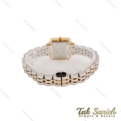 ساعت DW زنانه مربعی دورنگ طلایی صفحه سفید DW-4819-L