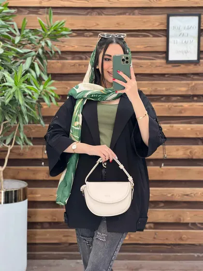 مانتو لینن آستین بنددار
