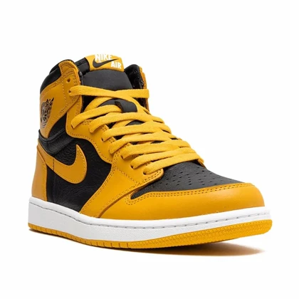 کتانی نایک ایر جردن1 زرد مشکی پولن مسترکوالیتی Nike Air Jordan 1 High OG "Pollen" sneakers