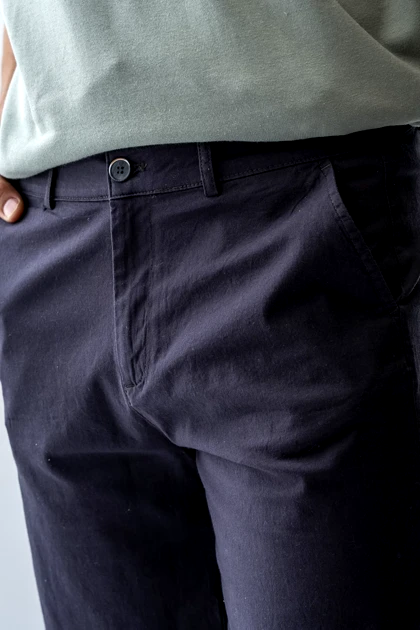 شلوارک کتان پشت جیب‌دار مردانه