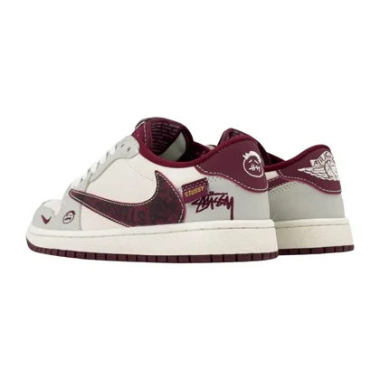 کتانی ویتنامی نایک ایر جردن وان لو تراویس اسکات استوسی زرشکیNike Air Jordan 1 Low Travis Scott Stussy Custom