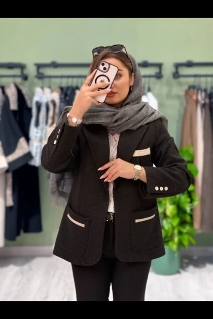 کت فوتر یقه انگلیسی پشت گلدوزی