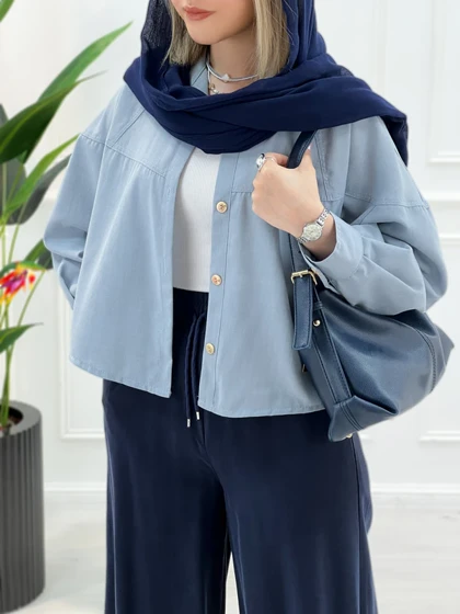 شومیز لینن کوتاه آزاد پگاه