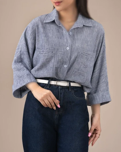 شومیز زارا آبی کد 29900