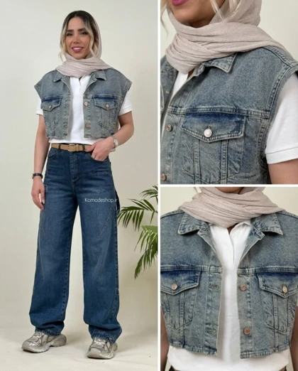 وست جین کراپ زنانه مدل مینی