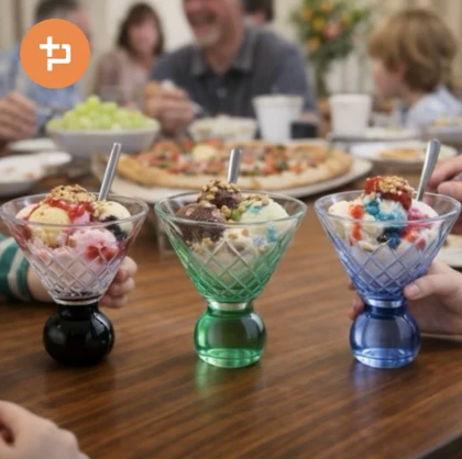 دسر خوری پایه دار طرح دار