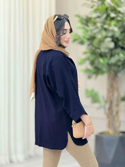 مانتو جیب برش‌دار پایین هلال