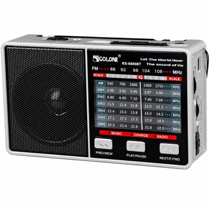 رادیو و اسپیکر بلوتوثی گولون GOLON مدل RX-8866BT با چراغ قوه