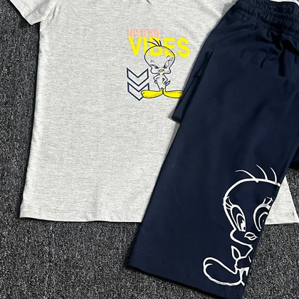 ست تیشرت و شلوار راسته زنانه/کد:6333