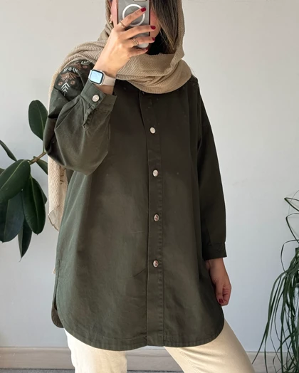 مانتو کتان گلدوزی یاسمن