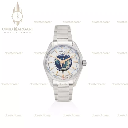 ساعت مچی امگا سیمستر جهان نما سیلور صفحه سفید Omega Seamaster Worldtimer