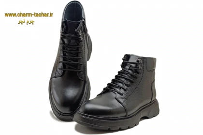 نیم بوت لوفر مردانه بندی بغل زیپ‌دار چرم طبیعی si160