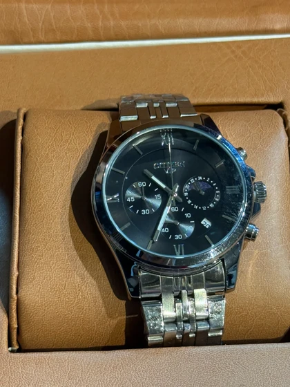 ساعت طرح سیتیزن مردانه نقره ای صفحه مشکی