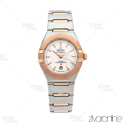 ساعت امگا کانسلیشن زنانه رزگلد نقره ای صفحه صدفی 105854