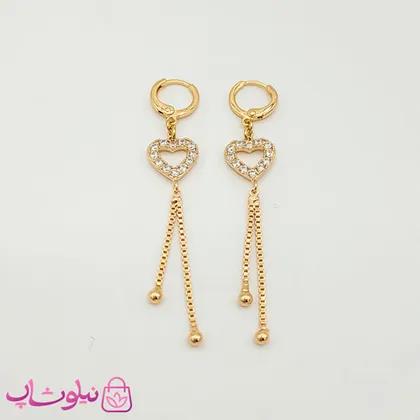گوشواره آویز ژوپینگ مدل قلب توخالی