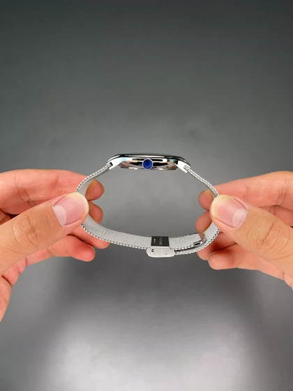 ساعت مچی رادو فول دیت بند حصیری استیل صفحه مشکی Rado