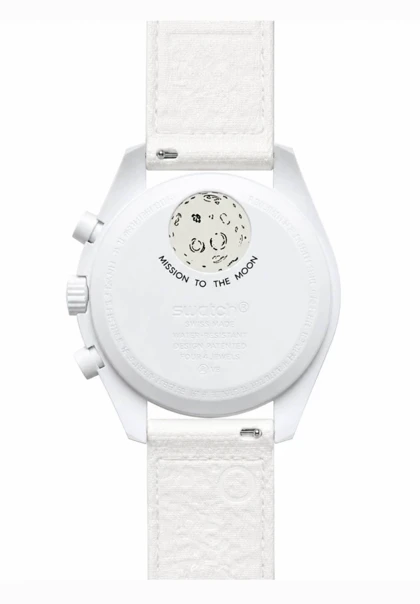 ساعت امگا سواچ ماه سفید نیو با بند رابر Omega Swatch to the Moon