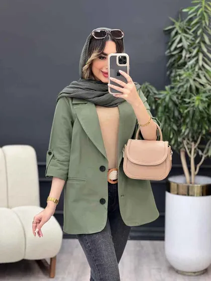 مانتو دو دکمه ثمین