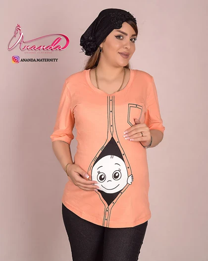 تیشرت بارداری طرح نی نی