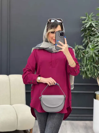 مانتو بغل سه دکمه آستین پیله