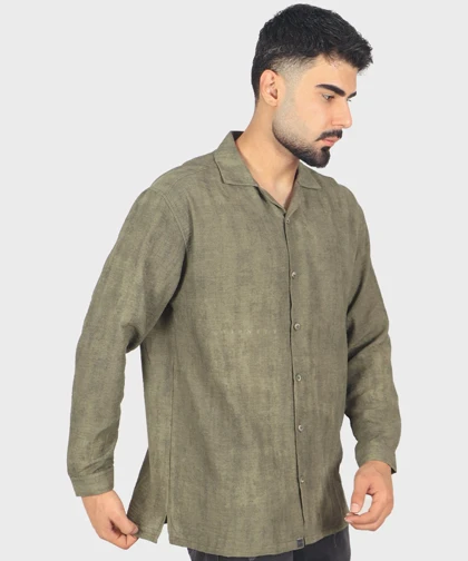 پیراهن لینن مردانه یقه انگلیسی 4410