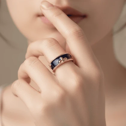 انگشتر دخترانه طرح میناکاری