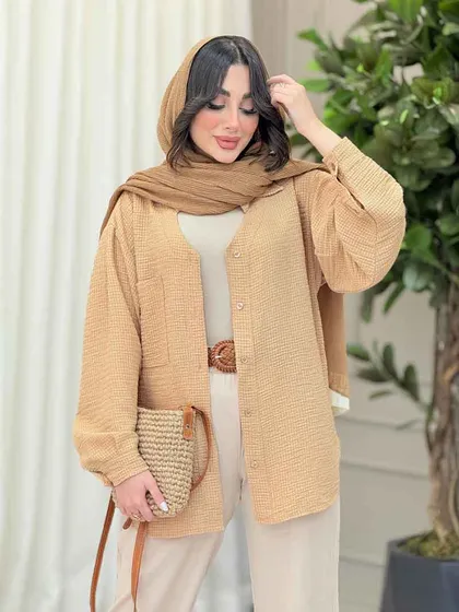 شومیز تک جیب پشت بندی